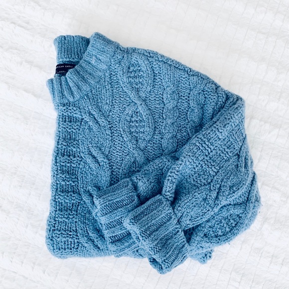 American Eagle Outfitters Sweaters - AE // chunky cable knit sweater in dusty blue